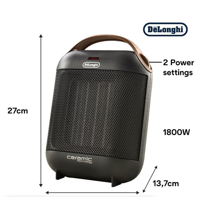 De'Longhi Ceramic Fan Heater - Black