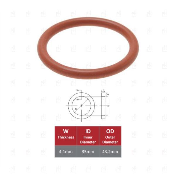 Delonghi O-Ring 0350-41 Red Silicone