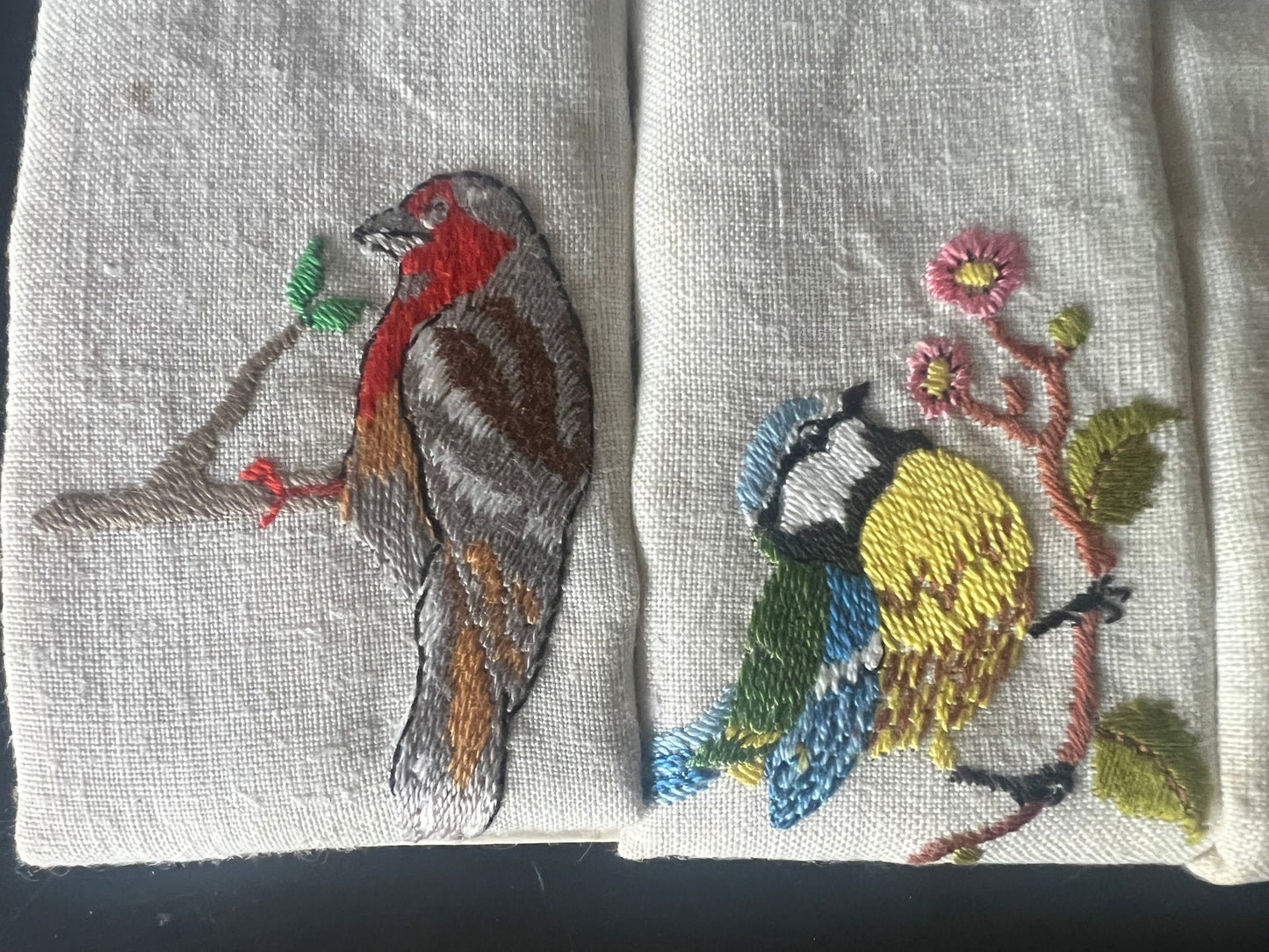 Vintage napkins with birds