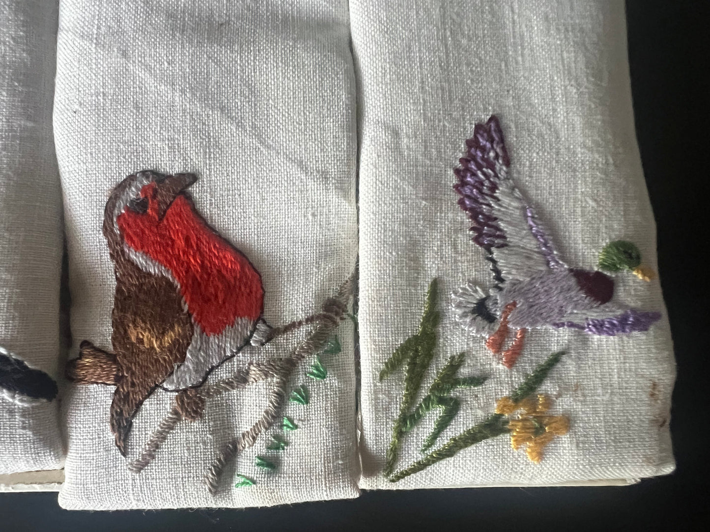 Vintage napkins with birds