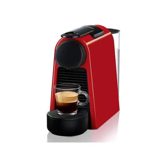 Nespresso Essenza Mini C30 Coffee Machine - Ruby Red - Includes 3 Free Nespresso Coffee Sleeves