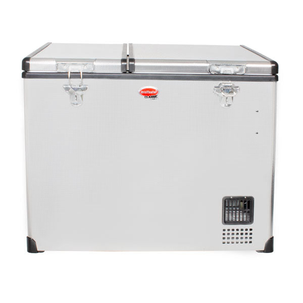 SnoMaster - 72L Dual Compartment Portable Fridge/Freezer AC/DC -Stainless Steel