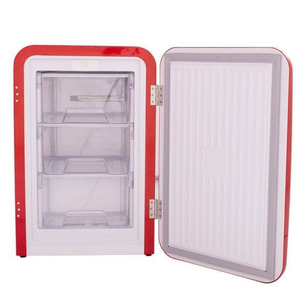 SnoMaster - 72L Solid Door Under-Counter Retro Freezer - RED