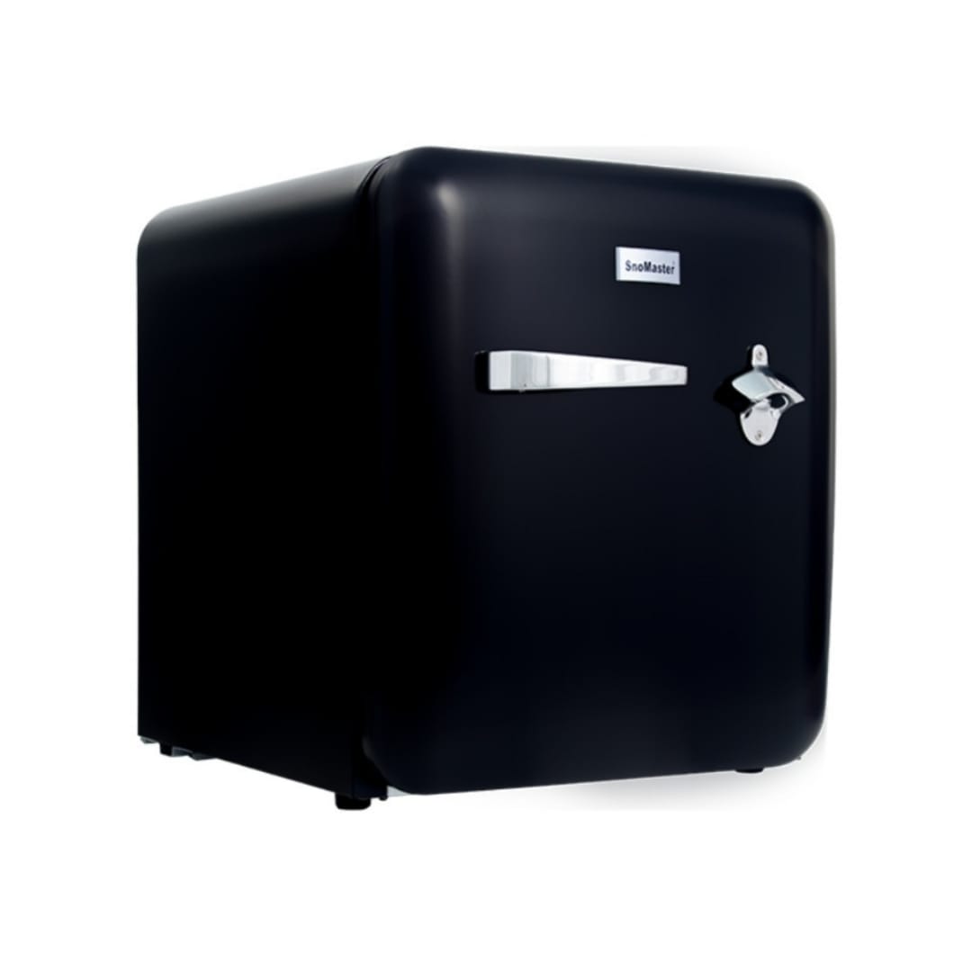 Snomaster - 48L Solid Door Counter-Top Retro Beverage Cooler - Black